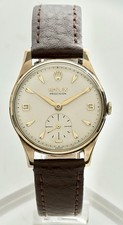 Rolex Precision Swiss Rare 9K Solid Gold ‘1961’ Gents Vintage Watch Patina, 32mm