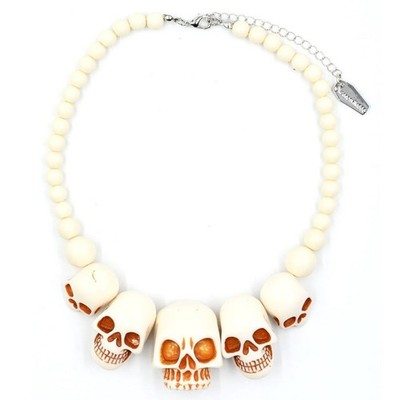 Kreepsville 666 Skull Collection Big Resin Beads Choker Necklace Glitter Colors