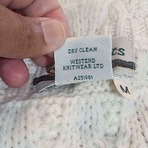 Aran Crafts Merinowolle Irland Fischer Zopfmuster Reißverschluss Stehkragen Cardigan - Bild 6 von 7