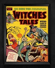 Witch Graveyard Zombie Ghouls Skeleton Tomb Spooky Room Vintage Horror Art Print