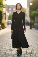 The Knit Group by E Eysen Dress Vintage Women’s Size  L Black