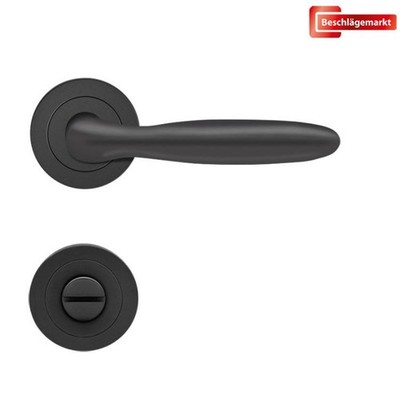 Karcher Türdrücker-Rosetten-Garnitur ER24 Korfu Kosmos Schwarz WC Türgriff