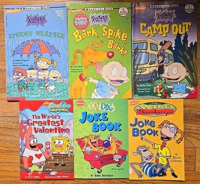 90s Nickelodeon Learning to Read Book Lot - Rugrats, Spongebob, CatDog, Wild Tho