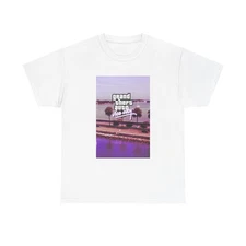 Grand Theft Auto Tshirt Vice City Retro Gaming Graphic Unisex Heavy Cotton Tee 1