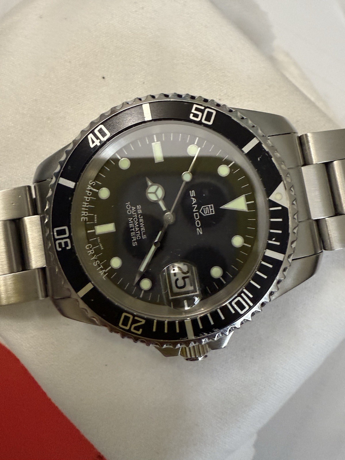 Sandoz Mechanical Automatic Divers Watch With Box… - image 5