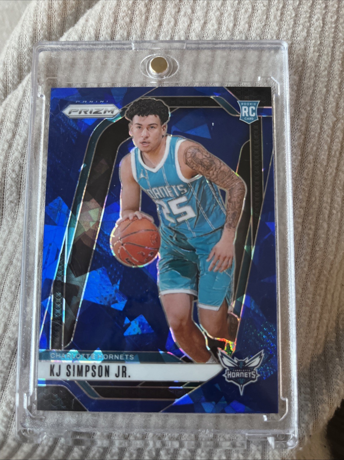 2024-25 Panini Prizm Prizms Blue Ice #247 KJ Simpson Jr. RC ROOKIE 023/125