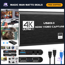 4K HDMI Video Capture Card, 1080P 60FPS Game Capture Device for Streaming, USB 3