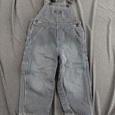 OshKosh B'gosh Hickory Stripe Overalls Kids 24 Month Blue Railroad Denim Vestbak