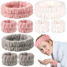 Robust Elastisch Flanell Armband Stirnband Set Schweißabsorbierend für den täglichen Gebrauch