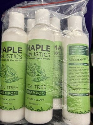 Maple Holistics Tea Tree Shampoo for Dry Scalp, Paraben-Free, 8 fl oz