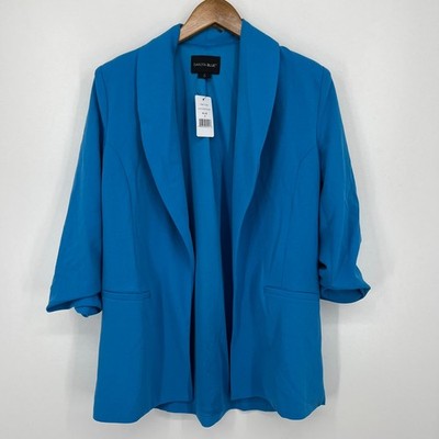 Dakota Blue Crepe Blazer Women's Size S Blue Solid New NWT
