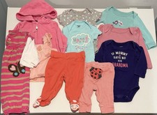 Bundle Baby Girls Clothes Size Newborn 10 Pieces Multicolor