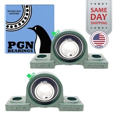 (2) UCP206-20 Solid Base Pillow Block Bearing...