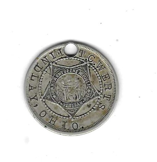 Key Tag - Grand Army of the Republic (G.A.R.), T. C. Werts, Findlay, Ohio