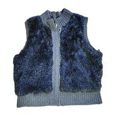 Reletivity Women's Faux Fur Vest/Jacket  Size XL  Black/Gray