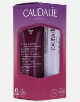 Caudalie Duo Thé des Vignes Hand & Nail Repairing Cream 30ml + Lips Stick 4.5g