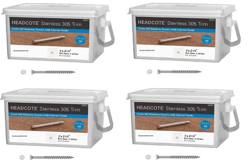 Starborn Headcote Stainless Steel Trim Head White Screws - #7 X 2-1/4" 305