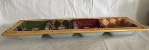 Certified International Jennifer Brinley Divided Tray Platter La Maison Du Chef - Picture 6 of 8