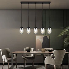 LED Industrial Ceiling Lamp Farmhouse Kitchen Island Bar Hanging Pendant 5 Light