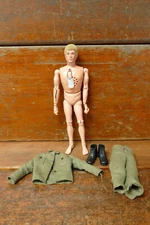Vintage 1970s GI JOE 12" TALKING ASTRONAUT Action Figure Flocked Blonde Hair