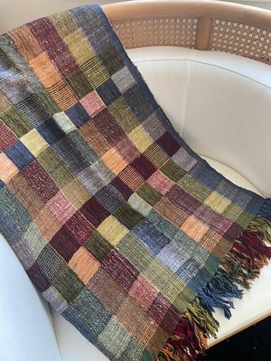 Crate and Barrel/Neeru Kumar COLOR BLOCKS Throw/Blanket-40%Silk60% Wool-NEW-NWOT