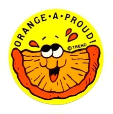 80s Trend Scratch And Sniff Glossy Orange Candy Slice Stinky Stickers Single TM