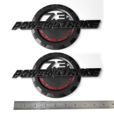 2x OEM Black 7.3L Powerstroke Emblem fits POWER STROKE SUPERDUTY Badge F250 RE
