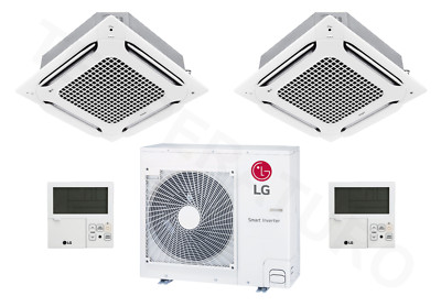 LG 4-Wege-Deckenkassette 2-Raum Multisplit Klimaanlage 5,3 + 6,7 kW A++/A+ R32