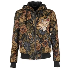 DOLCE & GABBANA Jacquard Jacket Paradiso Angel Embroidery Black 46 US 36 S 11233