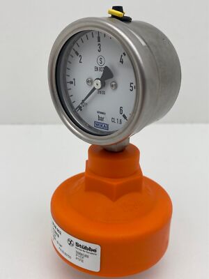 Stubbe MDM 902 212978 Diaphragm Pressure Gauge Guard w/ Wika EN837
