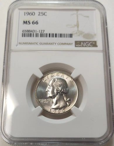 1960 WASHINGTON 25c QUARTER NGC MS66 #6588431-127
