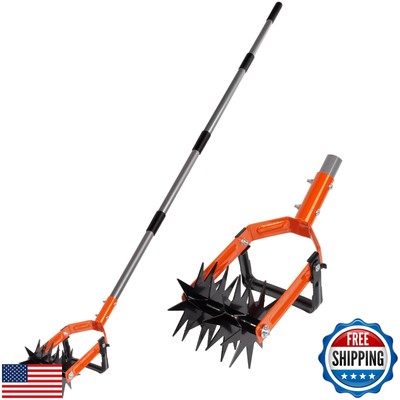 Walensee Rotary Cultivator Tool, Adjustable Garden Hand Tiller with Stainless