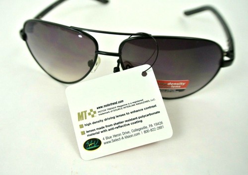 Motor Trend Men's Driving Sunglasses 100% UVA & UVB Protection Black Aviator NWT - Picture 4 of 4