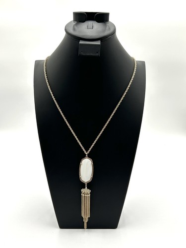 Kendra Scott Rayne Tassel Necklace in White/Ivory Set In Gold Plating - Picture 2 of 9