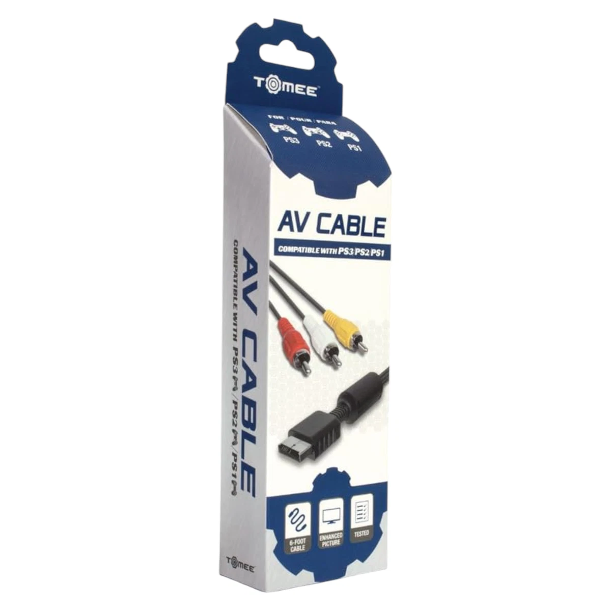 Tomee Composite AV Cable for Sony PlayStation 1 / 2 / 3 PS1 PS2 PS3 PSX