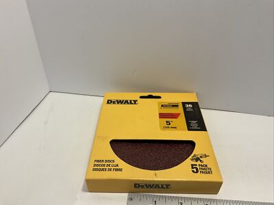 Dewalt DARB1H0305 5  36 Grit Aluminum Oxide 5 Pack Lot Of 10 5 Packs (50discs)