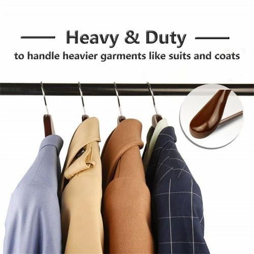 5X Thick Wood Suit Hanger Coat Outerwear Hanger Rack Atelier Studio Dress Hanger - Picture 8 of 16