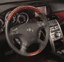2005-2008 Acura Rl Accessories Wood Steering Wheel Black Kb1 Kb2 Rare Aspec