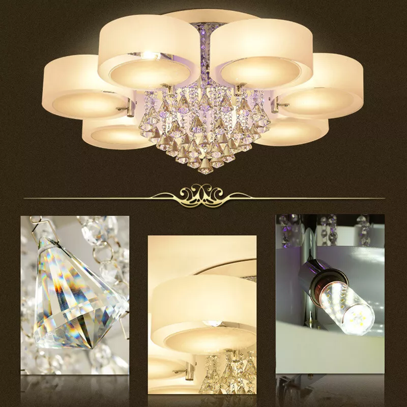 Modern Ceiling Light Color Changing Chandelier with Crystal