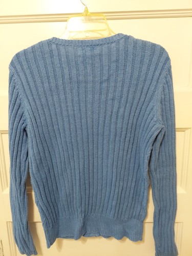 Cardigan maglione Van Heusen donna blu taglia small maglia cavo zip davanti nuovo con etichette - Foto 4 di 6