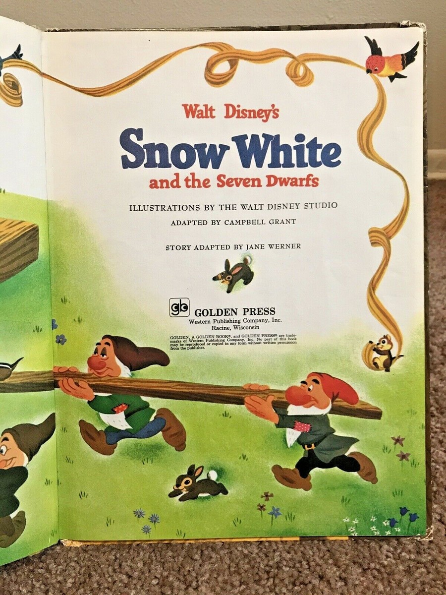 Vintage 1976 Walt Disney Snow White & The Seven Dwarfs Large