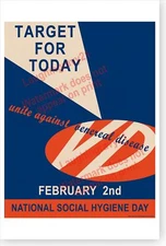 National Social Hygiene Day Target Venereal Disease Retro 1944 Poster