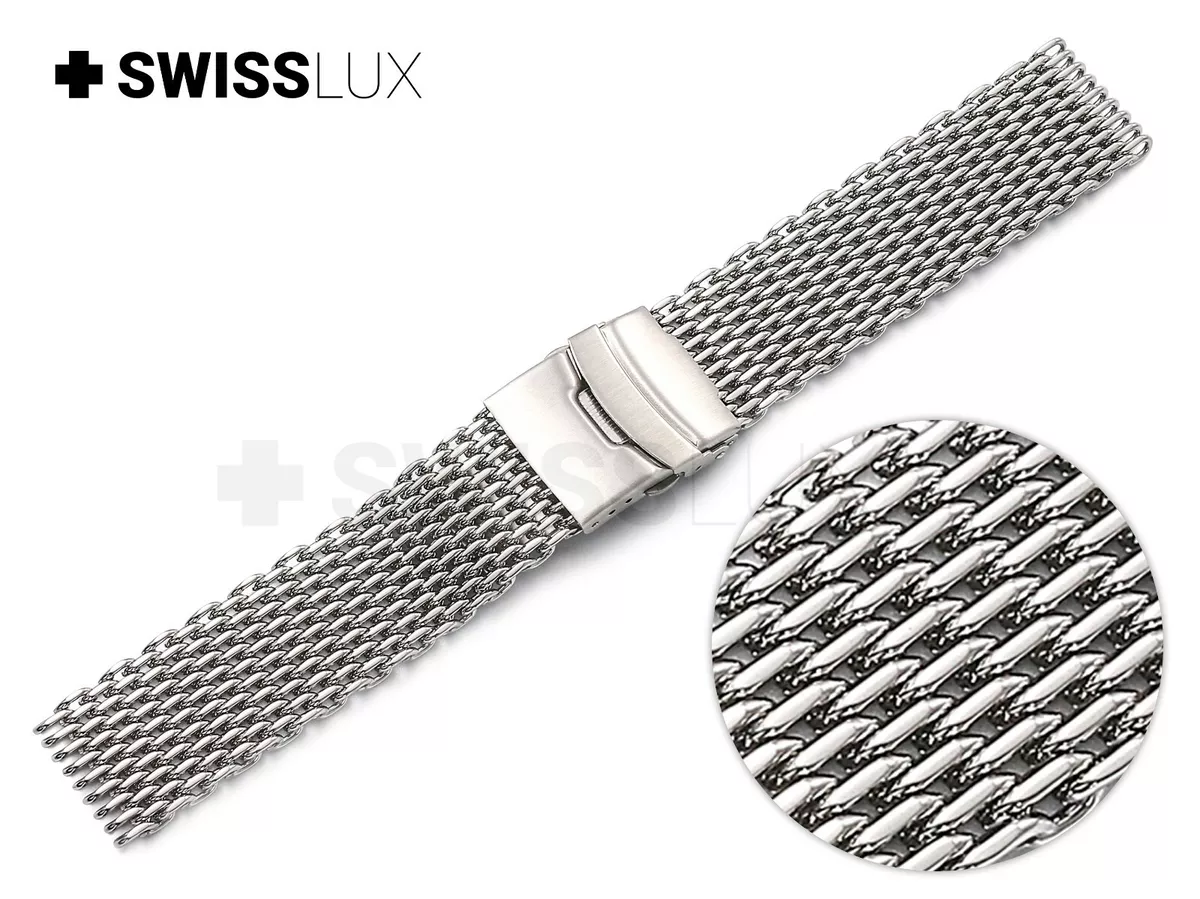 For ROTARY Watch Strap SHARK MESH MILANESE Metal Steel Watch Band Bracelet  Clasp