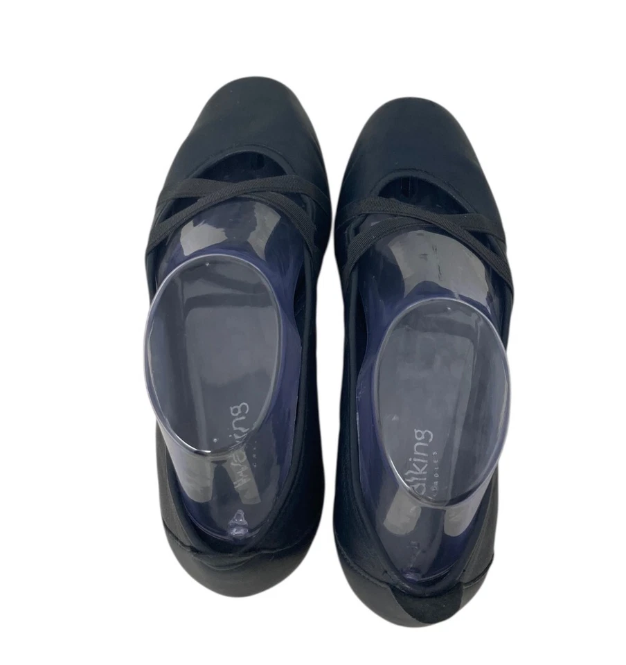 Zapatos planos de ballet para mujer talla 7 anchos azules sin cordones Foto 4 de 4