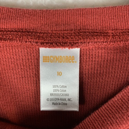 Gymboree Thermal Boys Size 10 Rust Cotton Round-Neck Long Sleeve Pullover 6512 - Picture 3 of 8