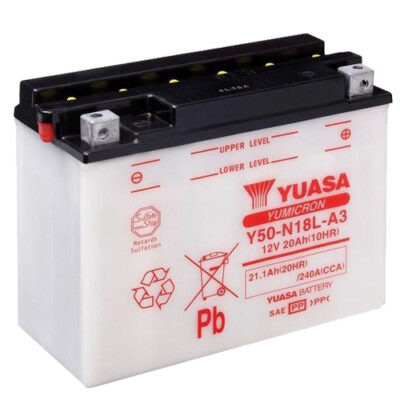 Batterie für Harley FLTCU 1340 Tour Glide Ul 89 YUASA Y50-N18L-A3 offen, trocken