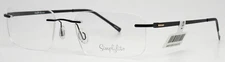 SIMPLYLITE SL804 Black Gold Unisex Rectangle Rimless Eyeglasses 56-18-140 B:34