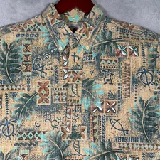 Reyn Spooner Shirt Mens M Hawaiian Short Sleeve Popover Art Eddy Y*
