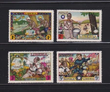 Liberia 309 - 312 mint NH Native Scenes ofLiberian People