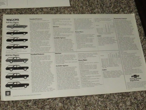 1971, 72, 73 Chevrolet Wagon Dealer Sales Brochure/Poster Lot (3) 11x17 - Bild 12 von 12